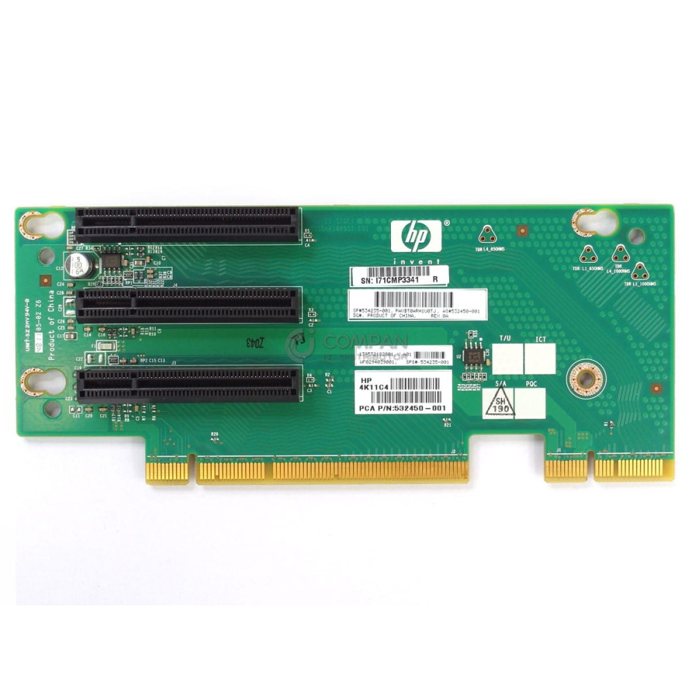 534235-001 HP RISER BOARD PCIE X8 PORTS FULL HEIGHT FOR DL180 G6 577668-B21, 532450-001